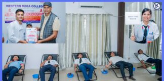 वेस्टर्न मेगा कलेजमा वृहत रक्तदान, ६५ पिन्ट रगत संकलन
