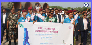 शान्ति र सद्भावको सन्देश दिँदै लुम्बिनीमा पदयात्रा