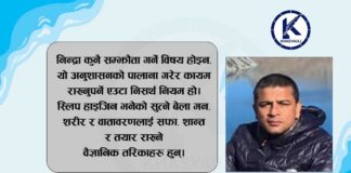 सुधार्नुहोस् सुत्ने बानी: निद्राको अनुशासन नै स्वस्थ जीवनको आधार