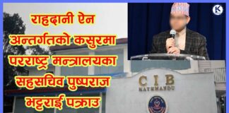 राहदानी ऐनअन्तर्गतको कसुरमा परराष्ट्र मन्त्रालयका सहसचिव पुष्पराज भट्टराई पक्राउ