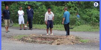 स्थानिय युवाहरुले थाले चरङे सडक मर्मत